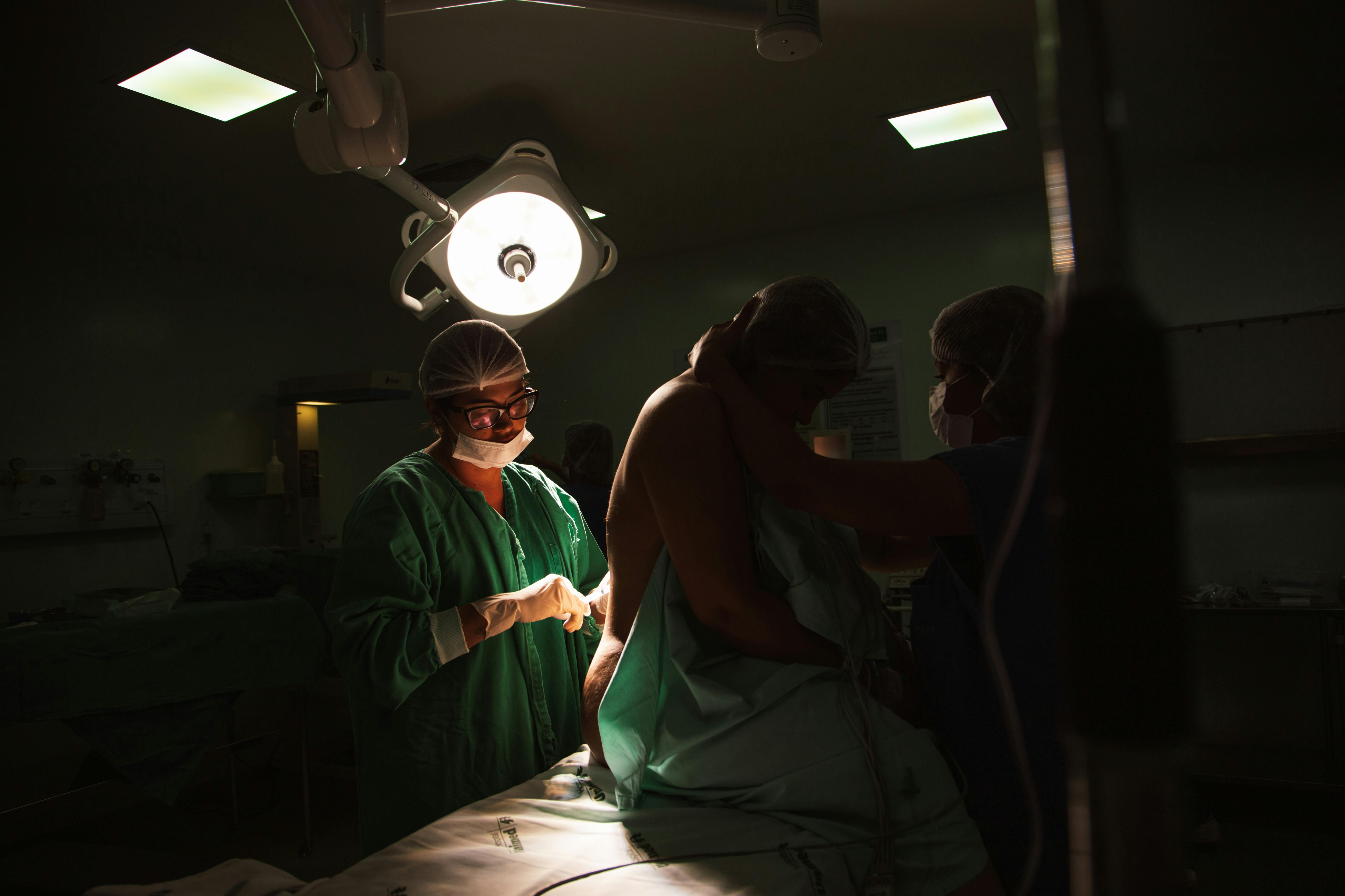 Operating theatre prepared for clinical procedures