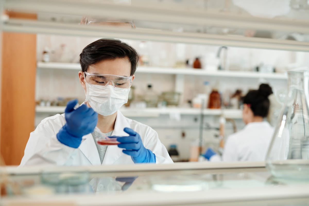 Medical team working inside an operating theatre